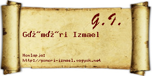 Gömöri Izmael névjegykártya